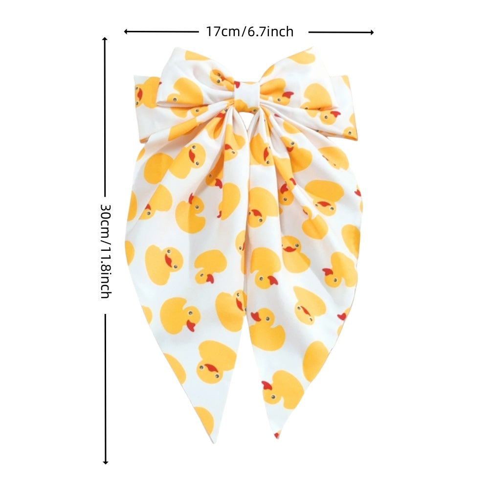 Wholesale Printed Double-Layer Bow Spring Clip Cute Hair Accessory
